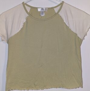 White Fawn baby tee lettuce trim Tilly's